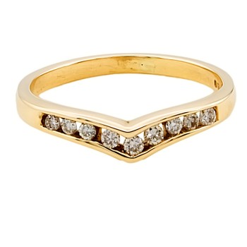 9ct Gold Diamond 0.15cts Wishbone Ring size K